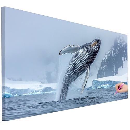 Diamond Painting XXL Groß 150x60cm Diamond Painting Meer Bilder Set Diamant Kunst Wal Bastelset Erwachsene Zimmer Deko, DIY Full Diamant Malerei Kreativ Set für Erwachsene für Wanddeko Geschenke C-04 von Ciooyxee