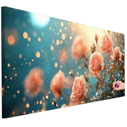 Diamond Painting XXL Groß 150x60cm Diamond Painting Rosen Bilder Set 5D Diamant Kunst Fantasy Bastelset Erwachsene, DIY Full Diamant Malerei Kreativ Set für Erwachsene für Wanddeko Geschenke C-20 von Ciooyxee