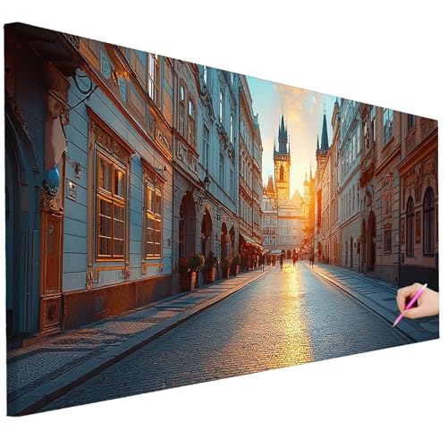 Diamond Painting XXL Groß 150x60cm Diamond Painting Sonnenuntergang Bilder Set Diamant Kunst Stadt Bastelset Erwachsene DIY Full Diamant Malerei Kreativ Set für Erwachsene für Wanddeko Geschenke K-98 von Ciooyxee