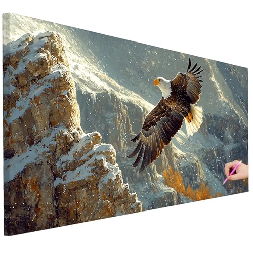 Diamond Painting XXL Groß 150x60cm Diamond Painting Tiere Bilder Set Diamant Kunst Adler Bastelset Erwachsene Zimmer Deko, DIY Full Diamant Malerei Kreativ Set für Erwachsene Wanddeko Geschenke C-92 von Ciooyxee