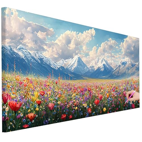 Diamond Painting XXL Groß 150x60cm Diamond Painting Wolke Bilder Set Diamant Kunst Blume Bastelset Erwachsene Zimmer Deko, DIY Full Diamant Malerei Kreativ Set für Erwachsene Wanddeko Geschenke D-39 von Ciooyxee