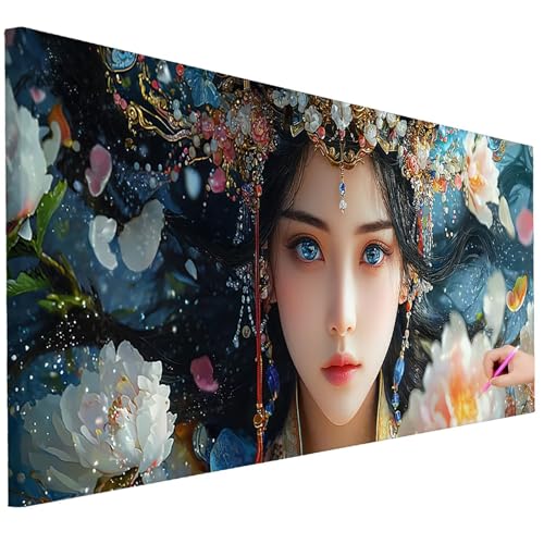 Diamond Painting XXL Groß 200x80cm Diamond Painting Blumen Bilder Set 5D Diamant Kunst Retro Bastelset Erwachsene, DIY Full Diamant Malerei Kreativ Set für Erwachsene für Wanddeko Geschenke L-07 von Ciooyxee