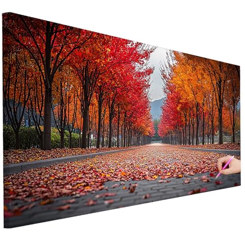 Diamond Painting XXL Groß 200x80cm Diamond Painting Herbst Bilder Set Diamant Kunst Baum Bastelset Erwachsene Zimmer Deko, DIY Full Diamant Malerei Kreativ Set für Erwachsene Wanddeko Geschenke B-25 von Ciooyxee