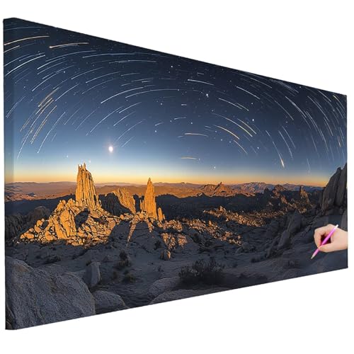 Diamond Painting XXL Groß 200x80cm Diamond Painting Landschaft Bilder Set 5D Diamant Kunst Sternenhimmel Bastelset Erwachsene, DIY Full Diamant Malerei Kreativ Set für Erwachsene für Wanddeko B-87 von Ciooyxee