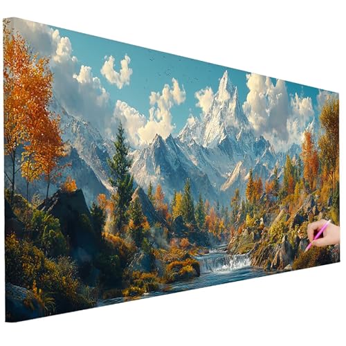 Diamond Painting XXL Groß 200x80cm Diamond Painting Landschaft Bilder Set 5D Diamant Kunst Wolke Bastelset Erwachsene, DIY Full Diamant Malerei Kreativ Set für Erwachsene für Wanddeko Geschenke A-92 von Ciooyxee