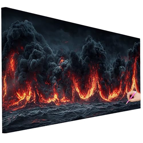 Diamond Painting XXL Groß 200x80cm Diamond Painting Meer Bilder Set Diamant Kunst Flamme Bastelset Erwachsene Zimmer Deko, DIY Full Diamant Malerei Kreativ Set für Erwachsene Wanddeko Geschenke C-88 von Ciooyxee