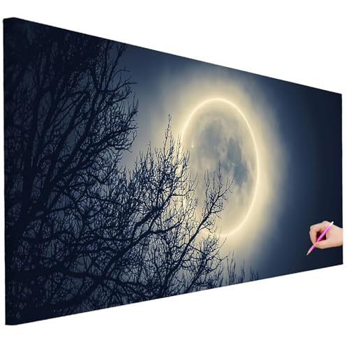 Diamond Painting XXL Groß 200x80cm Diamond Painting Mond Bilder Set Diamant Kunst Baum Bastelset Erwachsene Zimmer Deko, DIY Full Diamant Malerei Kreativ Set für Erwachsene für Wanddeko Geschenke C-02 von Ciooyxee
