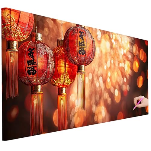 Diamond Painting XXL Groß 200x80cm Diamond Painting Retro Bilder Set 5D Diamant Kunst Glitzer Bastelset Erwachsene, DIY Full Diamant Malerei Kreativ Set für Erwachsene für Wanddeko Geschenke C-10 von Ciooyxee