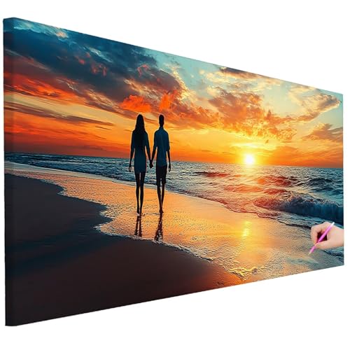 Diamond Painting XXL Groß 200x80cm Diamond Painting Sonnenuntergang Bilder Set Diamant Kunst Meer Bastelset Erwachsene DIY Full Diamant Malerei Kreativ Set für Erwachsene für Wanddeko Geschenke B-23 von Ciooyxee