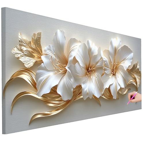 Diamond Painting XXL Groß 250x100cm Diamond Painting Blumen Bilder Set 5D Diamant Kunst Modern Bastelset Erwachsene, DIY Full Diamant Malerei Kreativ Set für Erwachsene für Wanddeko Geschenke B-99 von Ciooyxee