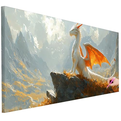 Diamond Painting XXL Groß 250x100cm Diamond Painting Drachen Bilder Set 5D Diamant Kunst Berg Bastelset Erwachsene, DIY Full Diamant Malerei Kreativ Set für Erwachsene für Wanddeko Geschenke B-69 von Ciooyxee