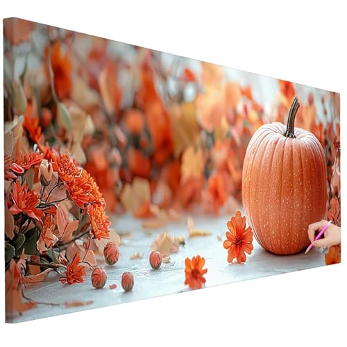 Diamond Painting XXL Groß 250x100cm Diamond Painting Herbst Bilder Set 5D Diamant Kunst Kürbis Bastelset Erwachsene, DIY Full Diamant Malerei Kreativ Set für Erwachsene für Wanddeko Geschenke B-41 von Ciooyxee