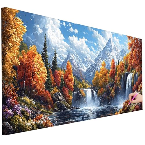 Diamond Painting XXL Groß 250x100cm Diamond Painting Landschaft Bilder Set 5D Diamant Kunst Fallen Bastelset Erwachsene, DIY Full Diamant Malerei Kreativ Set für Erwachsene für Wanddeko Geschenke C-66 von Ciooyxee
