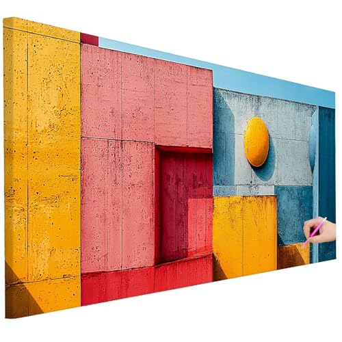 Diamond Painting XXL Groß 250x100cm Diamond Painting Retro Bilder Set 5D Diamant Kunst Geometrie Bastelset Erwachsene, DIY Full Diamant Malerei Kreativ Set für Erwachsene für Wanddeko Geschenke B-19 von Ciooyxee