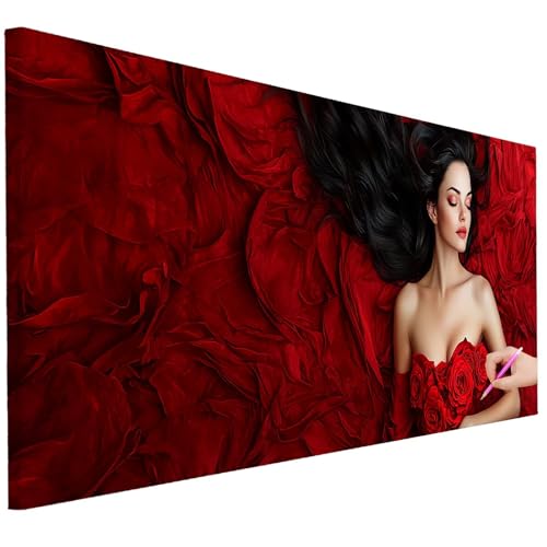 Diamond Painting XXL Groß 250x100cm Diamond Painting Rosen Bilder Set Diamant Kunst Frau Bastelset Erwachsene Zimmer Deko, DIY Full Diamant Malerei Kreativ Set für Erwachsene Wanddeko Geschenke D-27 von Ciooyxee