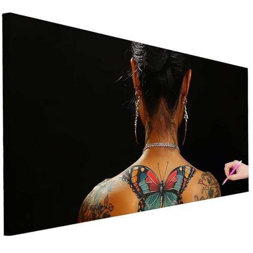 Diamond Painting XXL Groß 250x100cm Diamond Painting Schmetterling Bilder Set 5D Diamant Kunst Frau Bastelset Erwachsene DIY Full Diamant Malerei Kreativ Set für Erwachsene für Wanddeko Geschenke B-35 von Ciooyxee