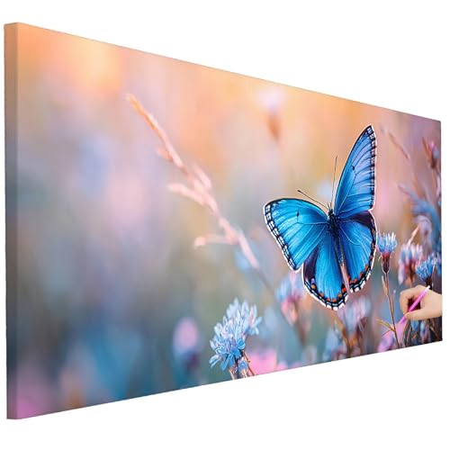 Diamond Painting XXL Groß 250x100cm Diamond Painting Schmetterling Bilder Set Diamant Kunst Blume Bastelset Erwachsene DIY Full Diamant Malerei Kreativ Set für Erwachsene für Wanddeko Geschenke C-28 von Ciooyxee