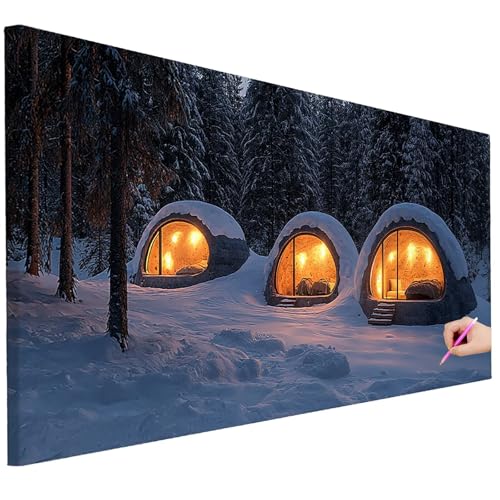 Diamond Painting XXL Groß 250x100cm Diamond Painting Winter Bilder Set 5D Diamant Kunst Wald Bastelset Erwachsene, DIY Full Diamant Malerei Kreativ Set für Erwachsene für Wanddeko Geschenke D-13 von Ciooyxee