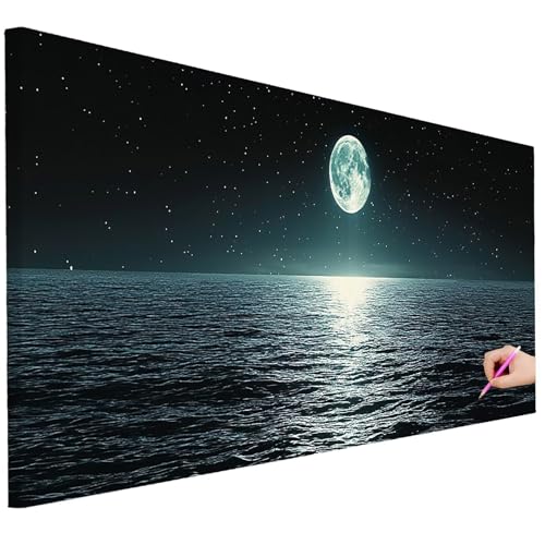 Diamond Painting XXL Groß 80x30cm Diamond Painting Landschaft Bilder Set 5D Diamant Kunst Meer Bastelset Erwachsene, DIY Full Diamant Malerei Kreativ Set für Erwachsene für Wanddeko Geschenke D-25 von Ciooyxee