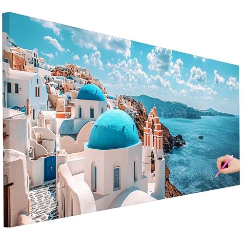 Diamond Painting XXL Groß 80x30cm Diamond Painting Landschaft Bilder Set 5D Diamant Kunst Meer Bastelset Erwachsene, DIY Full Diamant Malerei Kreativ Set für Erwachsene für Wanddeko Geschenke K-74 von Ciooyxee