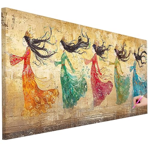 Diamond Painting XXL Groß 80x30cm Diamond Painting Retro Bilder Set 5D Diamant Kunst Abstrakt Bastelset Erwachsene, DIY Full Diamant Malerei Kreativ Set für Erwachsene für Wanddeko Geschenke B-81 von Ciooyxee