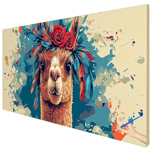 Malen Nach Zahlen Erwachsene Abstrakt 180x70cm XXL Malen Nach Zahlen Kinder ab 10 DIY Set Erwachsene Anfänger Paint by Numbers Tiere Handgemalt Ölgemälde Leinwand Kit für Geschenke Herbstdeko E-01 von Ciooyxee
