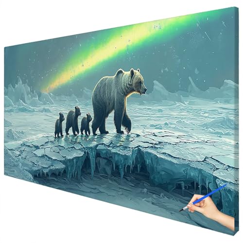 Malen Nach Zahlen Erwachsene Aurora 180x70cm XXL Malen Nach Zahlen Kinder ab 10 DIY Set Erwachsene Anfänger Paint by Numbers Tragen Handgemalt Ölgemälde Leinwand Kit für Geschenke Herbstdeko E-43 von Ciooyxee
