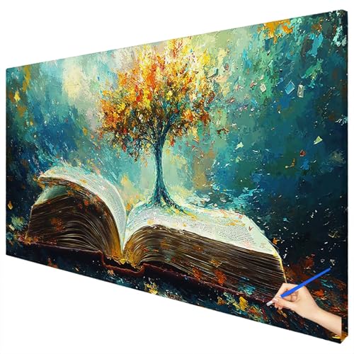 Malen Nach Zahlen Erwachsene Baum 180x70cm XXL Malen Nach Zahlen Kinder ab 10 DIY Set Erwachsene Anfänger Paint by Numbers Abstrakt Handgemalt Ölgemälde Leinwand Kit für Geschenke Herbstdeko E-05 von Ciooyxee