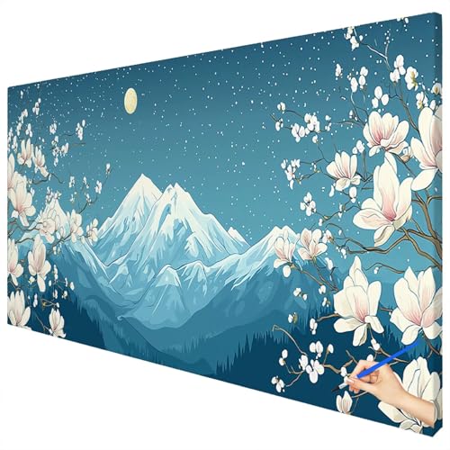 Malen Nach Zahlen Erwachsene Blumen 180x70cm XXL Malen Nach Zahlen Kinder ab 10 DIY Set Erwachsene Anfänger Paint by Numbers Landschaft Handgemalt Ölgemälde Leinwand Kit für Geschenke Herbstdeko C-63 von Ciooyxee