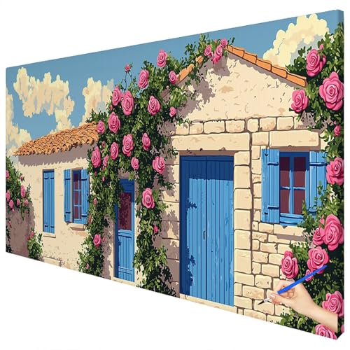 Malen Nach Zahlen Erwachsene Blumen 180x70cm XXL Malen Nach Zahlen Kinder ab 10 DIY Set Erwachsene Anfänger Paint by Numbers Landschaft Handgemalt Ölgemälde Leinwand Kit für Geschenke Herbstdeko C-59 von Ciooyxee