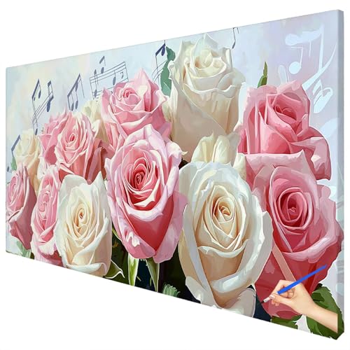 Malen Nach Zahlen Erwachsene Blumen 180x70cm XXL Malen Nach Zahlen Kinder ab 10 DIY Set Erwachsene Anfänger Paint by Numbers Pflanzen Handgemalt Ölgemälde Leinwand Kit für Geschenke Herbstdeko E-21 von Ciooyxee