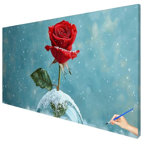 Malen Nach Zahlen Erwachsene Groß 100x40cm Malen Nach Zahlen Blumen Basteln Erwachsene Einfach Paint by Numbers Adult Kit DIY Acrylfarbe Ölgemälde Set für Anfänger, Geschenke für Frauen Deko E-16 von Ciooyxee