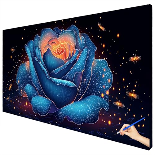Malen Nach Zahlen Erwachsene Groß 100x40cm Malen Nach Zahlen Fantasy Basteln Erwachsene Rose Paint by Numbers Adult Kit DIY Acrylfarbe Ölgemälde Set für Anfänger, Geschenke für Frauen Deko D-13 von Ciooyxee