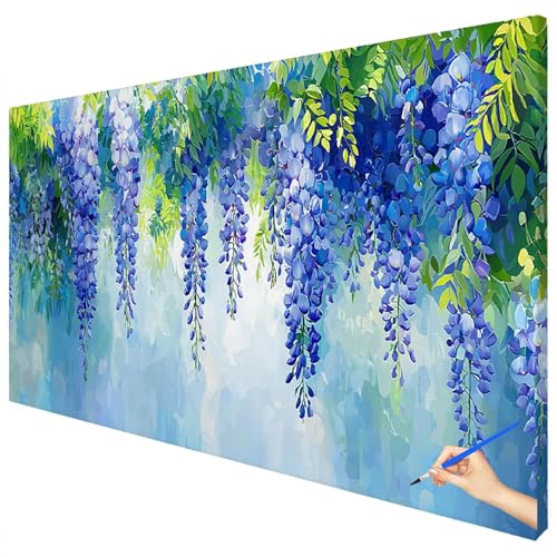 Malen Nach Zahlen Erwachsene Groß 100x40cm Malen Nach Zahlen Pflanzen Basteln Erwachsene Blumen Paint by Numbers Adult Kit DIY Acrylfarbe Ölgemälde Set für Anfänger, Geschenke für Frauen Deko E-34 von Ciooyxee