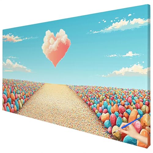Malen Nach Zahlen Erwachsene Groß 120x50cm Malen Nach Zahlen Landschaft Basteln Erwachsene Wolke Paint by Numbers Adult Kit DIY Acrylfarbe Ölgemälde Set für Anfänger, Geschenke für Frauen Deko B-11 von Ciooyxee