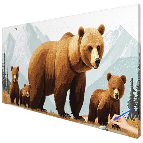 Malen Nach Zahlen Erwachsene Groß 120x50cm Malen Nach Zahlen Tiere Basteln Erwachsene Tragen Paint by Numbers Adult Kit DIY Acrylfarbe Ölgemälde Set für Anfänger, Geschenke für Frauen Deko C-70 von Ciooyxee