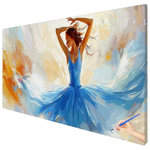 Malen Nach Zahlen Erwachsene Groß 150x60cm Malen Nach Zahlen Ballett Basteln Erwachsene Abstrakt Paint by Numbers Adult Kit DIY Acrylfarbe Ölgemälde Set für Anfänger, Geschenke für Frauen Deko C-80 von Ciooyxee
