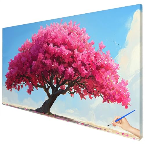 Malen Nach Zahlen Erwachsene Groß 150x60cm Malen Nach Zahlen Baum Basteln Erwachsene Landschaft Paint by Numbers Adult Kit DIY Acrylfarbe Ölgemälde Set für Anfänger, Geschenke für Frauen Deko C-98 von Ciooyxee