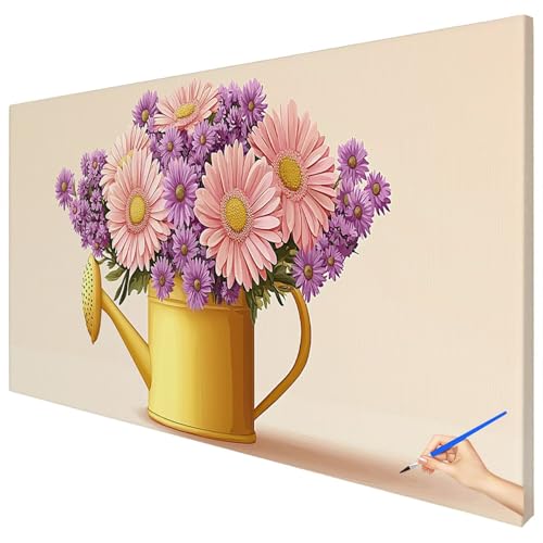 Malen Nach Zahlen Erwachsene Groß 150x60cm Malen Nach Zahlen Einfach Basteln Erwachsene Blumen Paint by Numbers Adult Kit DIY Acrylfarbe Ölgemälde Set für Anfänger, Geschenke für Frauen Deko E-28 von Ciooyxee