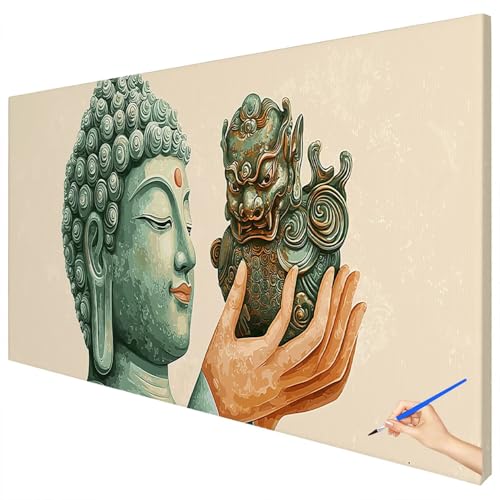Malen Nach Zahlen Erwachsene Groß 150x60cm Malen Nach Zahlen Retro Basteln Erwachsene Abstrakt Paint by Numbers Adult Kit DIY Acrylfarbe Ölgemälde Set für Anfänger, Geschenke für Frauen Deko C-94 von Ciooyxee