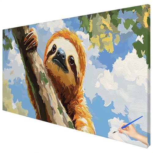 Malen Nach Zahlen Erwachsene Groß 180x70cm Malen Nach Zahlen Tiere Basteln Erwachsene Baum Paint by Numbers Adult Kit DIY Acrylfarbe Ölgemälde Set für Anfänger, Geschenke für Frauen Herbst Deko C-84 von Ciooyxee