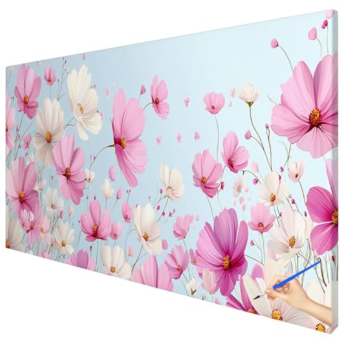 Malen Nach Zahlen Erwachsene Groß 70x30cm Malen Nach Zahlen Blumen Basteln Erwachsene Einfach Paint by Numbers Adult Kit DIY Acrylfarbe Ölgemälde Set für Anfänger, Geschenke für Frauen Deko B-35 von Ciooyxee