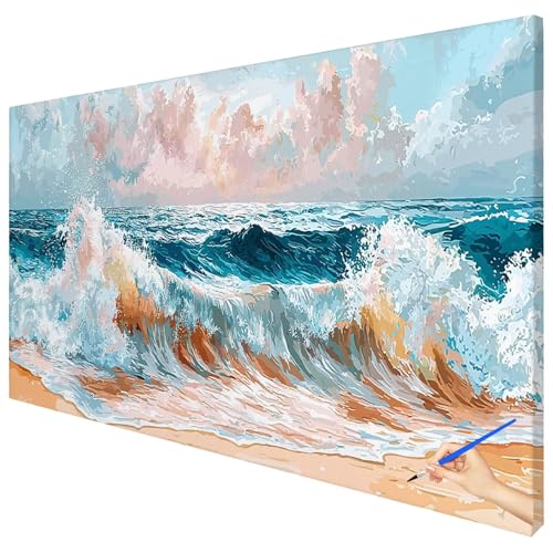 Malen Nach Zahlen Erwachsene Groß 70x30cm Malen Nach Zahlen Meer Basteln Erwachsene Wellen Paint by Numbers Adult Kit DIY Acrylfarbe Ölgemälde Set für Anfänger, Geschenke für Frauen Herbst Deko B-69 Malen Nach Zahlen Erwachsene Groß 70x30cm Malen Nach Zahlen Meer Basteln Erwachsene Wellen Paint by Numbers Adult Kit DIY Acrylfarbe Ölgemälde Set für Anfänger, Geschenke für Frauen Herbst Deko B-69 von Ciooyxee