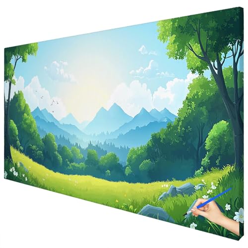 Malen Nach Zahlen Erwachsene Groß 70x30cm Malen Nach Zahlen Natur Basteln Erwachsene Landschaft Paint by Numbers Adult Kit DIY Acrylfarbe Ölgemälde Set für Anfänger, Geschenke für Frauen Deko D-01 von Ciooyxee