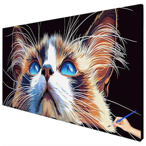 Malen Nach Zahlen Erwachsene Groß 70x30cm Malen Nach Zahlen Tiere Basteln Erwachsene Katze Paint by Numbers Adult Kit DIY Acrylfarbe Ölgemälde Set für Anfänger, Geschenke für Frauen Herbst Deko B-73 Malen Nach Zahlen Erwachsene Groß 70x30cm Malen Nach Zahlen Tiere Basteln Erwachsene Katze Paint by Numbers Adult Kit DIY Acrylfarbe Ölgemälde Set für Anfänger, Geschenke für Frauen Herbst Deko B-73 von Ciooyxee