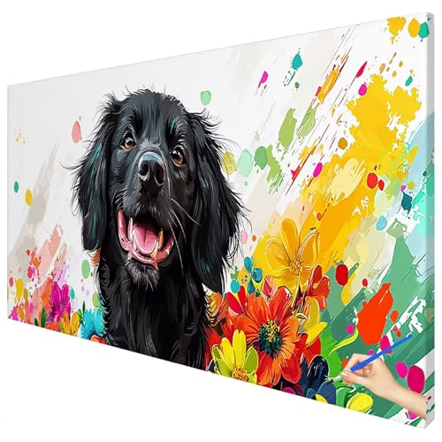 Malen Nach Zahlen Erwachsene Hund 180x70cm XXL Malen Nach Zahlen Kinder ab 10 DIY Set Erwachsene Anfänger Paint by Numbers Abstrakt Handgemalt Ölgemälde Leinwand Kit für Geschenke Herbstdeko C-77 von Ciooyxee