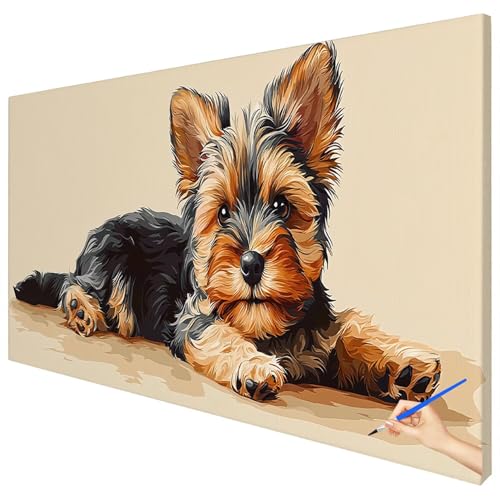 Malen Nach Zahlen Erwachsene Hund 180x70cm XXL Malen Nach Zahlen Kinder ab 10 DIY Set Erwachsene Anfänger Paint by Numbers Tiere Handgemalt Ölgemälde Leinwand Kit Geschenke für Frauen Herbstdeko A-69 von Ciooyxee