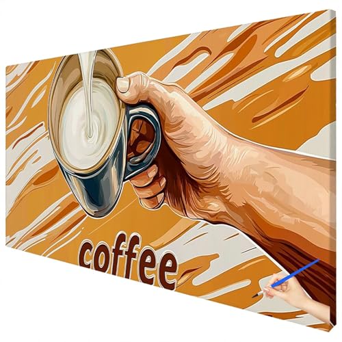 Malen Nach Zahlen Erwachsene Kaffee 100x40cm XXL Malen Nach Zahlen Kinder ab 10 DIY Set Erwachsene Anfänger Paint by Numbers Retro Handgemalt Ölgemälde Leinwand Geschenke für Frauen Herbstdeko C-79 Malen Nach Zahlen Erwachsene Kaffee 100x40cm XXL Malen Nach Zahlen Kinder ab 10 DIY Set Erwachsene Anfänger Paint by Numbers Retro Handgemalt Ölgemälde Leinwand Geschenke für Frauen Herbstdeko C-79 von Ciooyxee