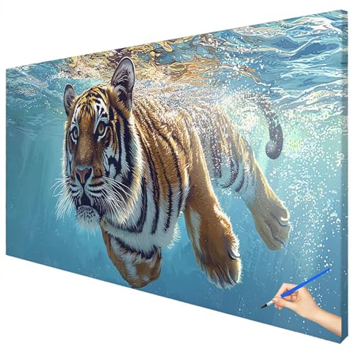 Malen Nach Zahlen Erwachsene Meer 70x30cm XXL Malen Nach Zahlen Kinder ab 10 DIY Set Erwachsene Anfänger Paint by Numbers Tiger Handgemalt Ölgemälde Leinwand Kit Geschenke für Frauen Herbstdeko B-32 Malen Nach Zahlen Erwachsene Meer 70x30cm XXL Malen Nach Zahlen Kinder ab 10 DIY Set Erwachsene Anfänger Paint by Numbers Tiger Handgemalt Ölgemälde Leinwand Kit Geschenke für Frauen Herbstdeko B-32 von Ciooyxee
