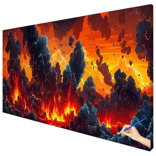 Malen Nach Zahlen Erwachsene Modern 70x30cm XXL Malen Nach Zahlen Kinder ab 10 DIY Set Erwachsene Anfänger Paint by Numbers Flamme Handgemalt Ölgemälde Leinwand Geschenke für Frauen Herbstdeko C-81 Malen Nach Zahlen Erwachsene Modern 70x30cm XXL Malen Nach Zahlen Kinder ab 10 DIY Set Erwachsene Anfänger Paint by Numbers Flamme Handgemalt Ölgemälde Leinwand Geschenke für Frauen Herbstdeko C-81 von Ciooyxee